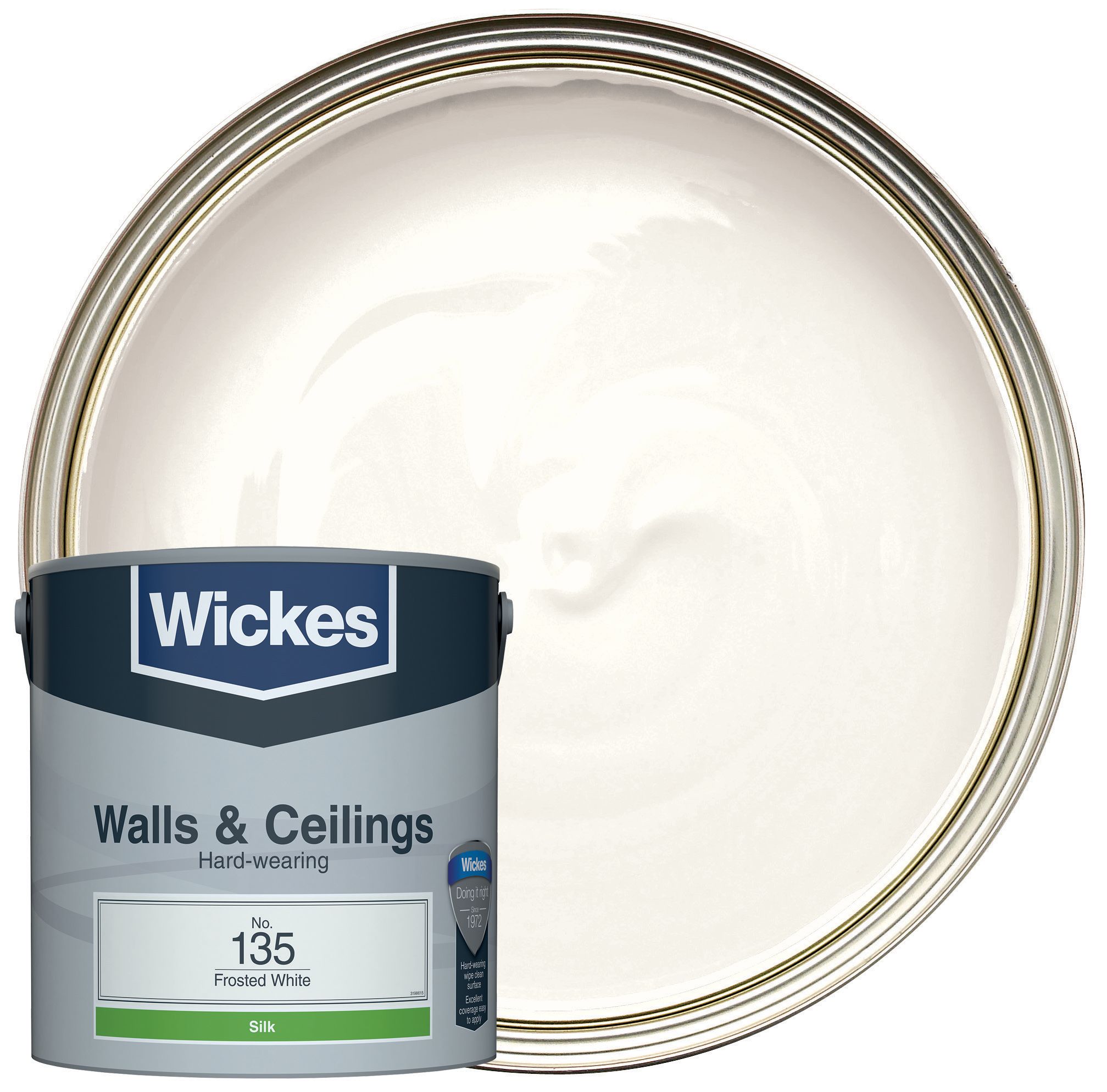 Wickes Frosted White - No.135 Vinyl Silk Emulsion Paint - 2.5L