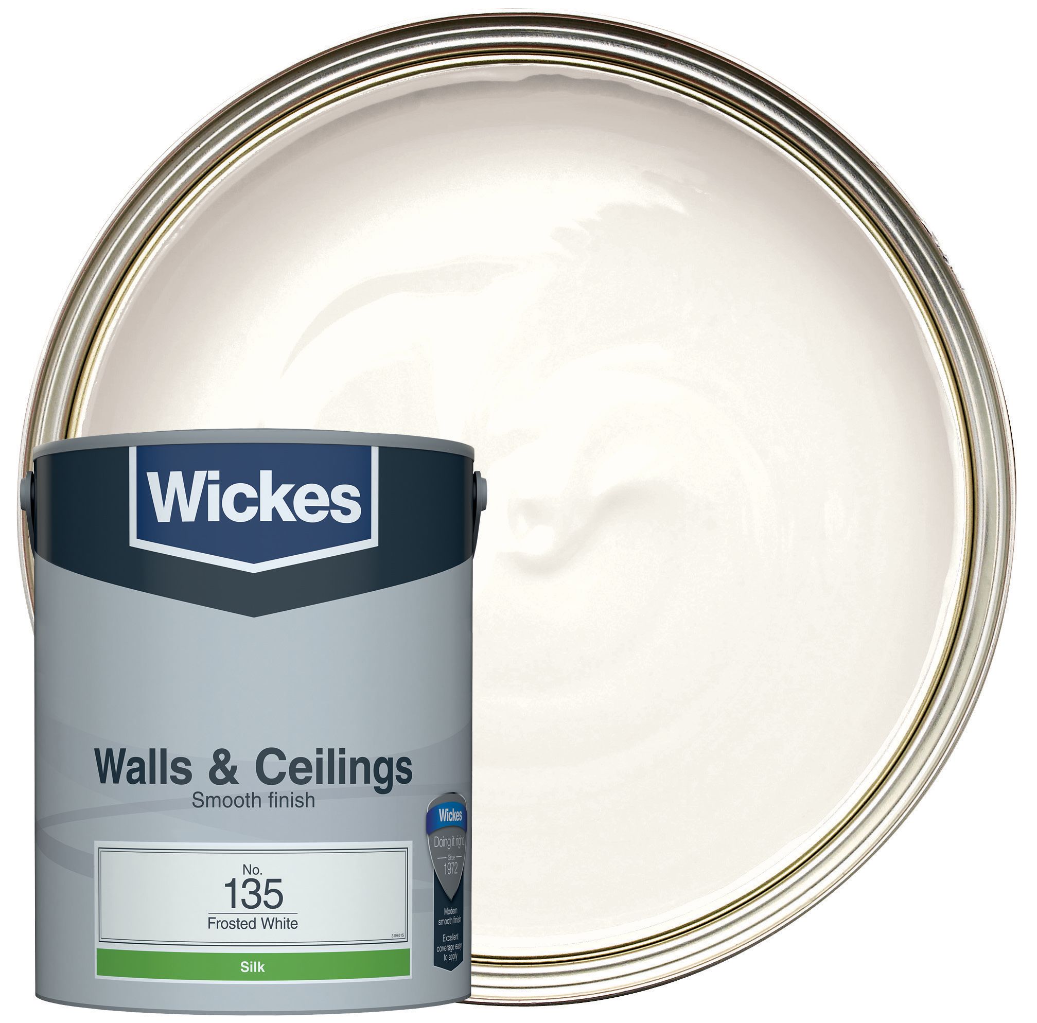 Wickes Frosted White - No. 135 Vinyl Silk Emulsion Paint - 5L