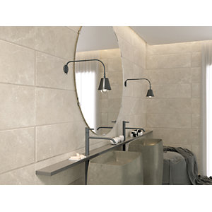 Wickes Boutique Paloma Silver Ceramic Wall Tile - 900 x 300mm