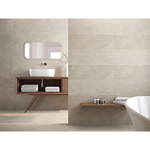 Wickes Boutique Paloma Grey Structure Ceramic Wall Tile - 900 x 300mm