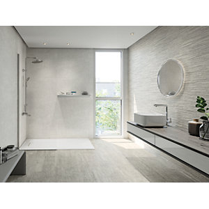 Wickes Boutique Vellore Grey Structure Ceramic Wall Tile - 850 x 280mm