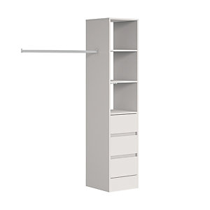 Spacepro Wardrobe Storage Kit Tower Unit with 3 Drawers Cashmere - 450mm