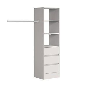 Spacepro Wardrobe Storage Kit Tower Unit with 3 Drawers Cashmere - 600mm