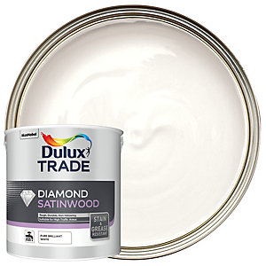 Dulux Trade Diamond Satinwood Paint - Pure Brilliant White - 2.5L