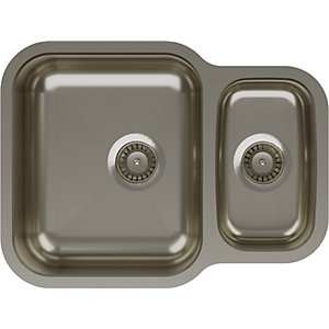 Abode Vista 1.5 Bowl Reversable Undermount Stainless Steel Kitchen Sink