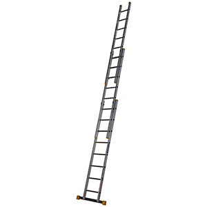 Werner D Rung 3 Section High Grade Aluminium Extension Ladder - Max Height 5.18m