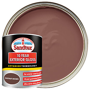 Sandtex 10 Year Exterior Gloss Paint - Chestnut Brown 750ml