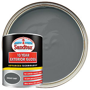 Sandtex 10 Year Exterior Gloss Paint - Smokey Grey 750ml