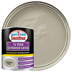 Sandtex 10 Year Exterior Satin Paint - Soothing Green 750ml