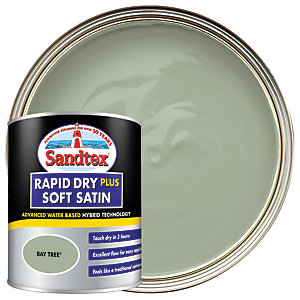 Sandtex Rapid Dry Plus Soft Satin Paint - Bay Tree 750ml
