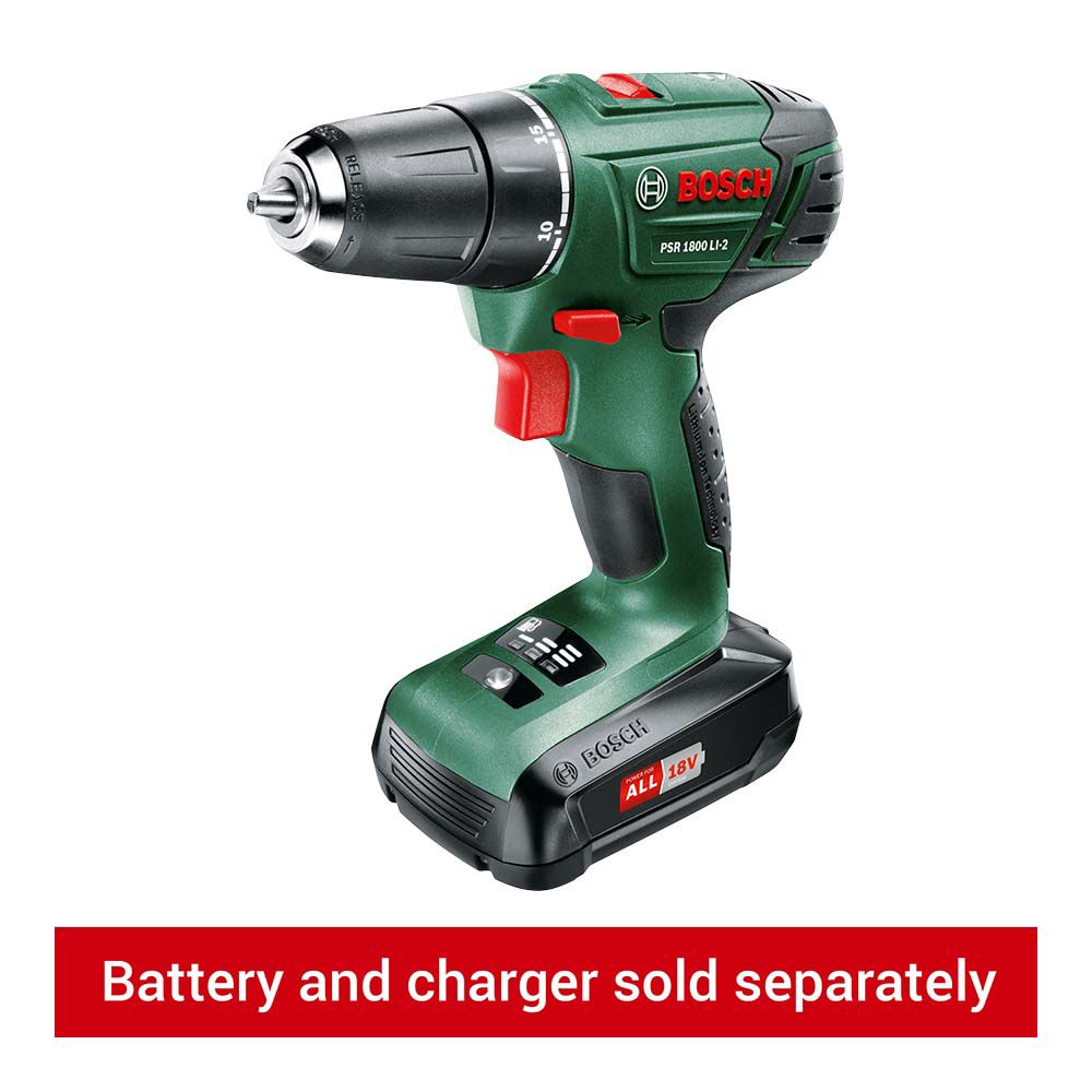 Bosch 18V PSR 1800 LI 2 Speed Cordless Drill Driver - Bare