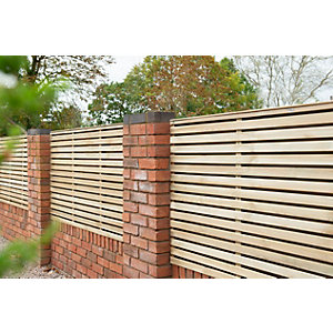 Image of Forest Garden Double Slatted Fence Panel 6 x 3ft 4 Pack