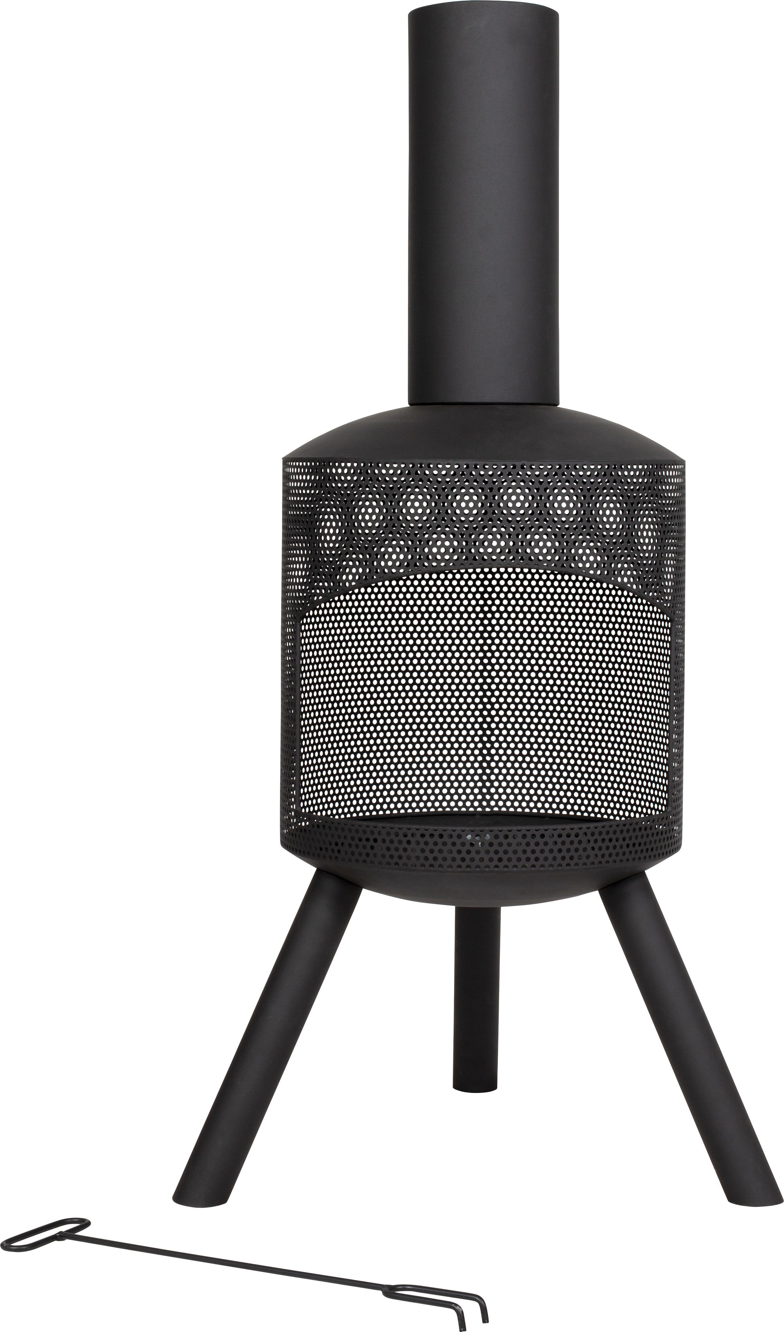 Image of La Hacienda Santana 45in Outdoor Chimenea - Black