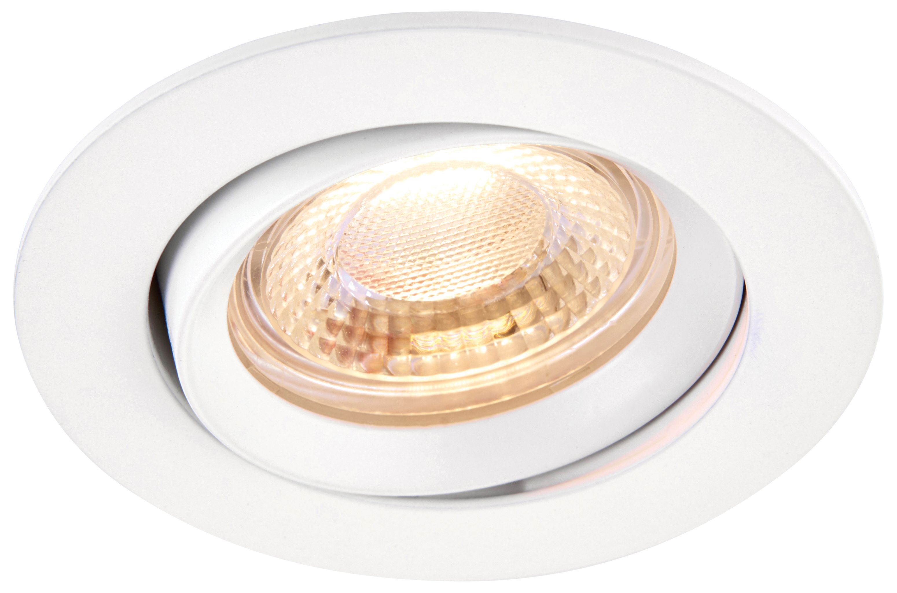 Saxby Integrated LED Adjustable Warm White Dimmable Downlight 5.5W - Matt White