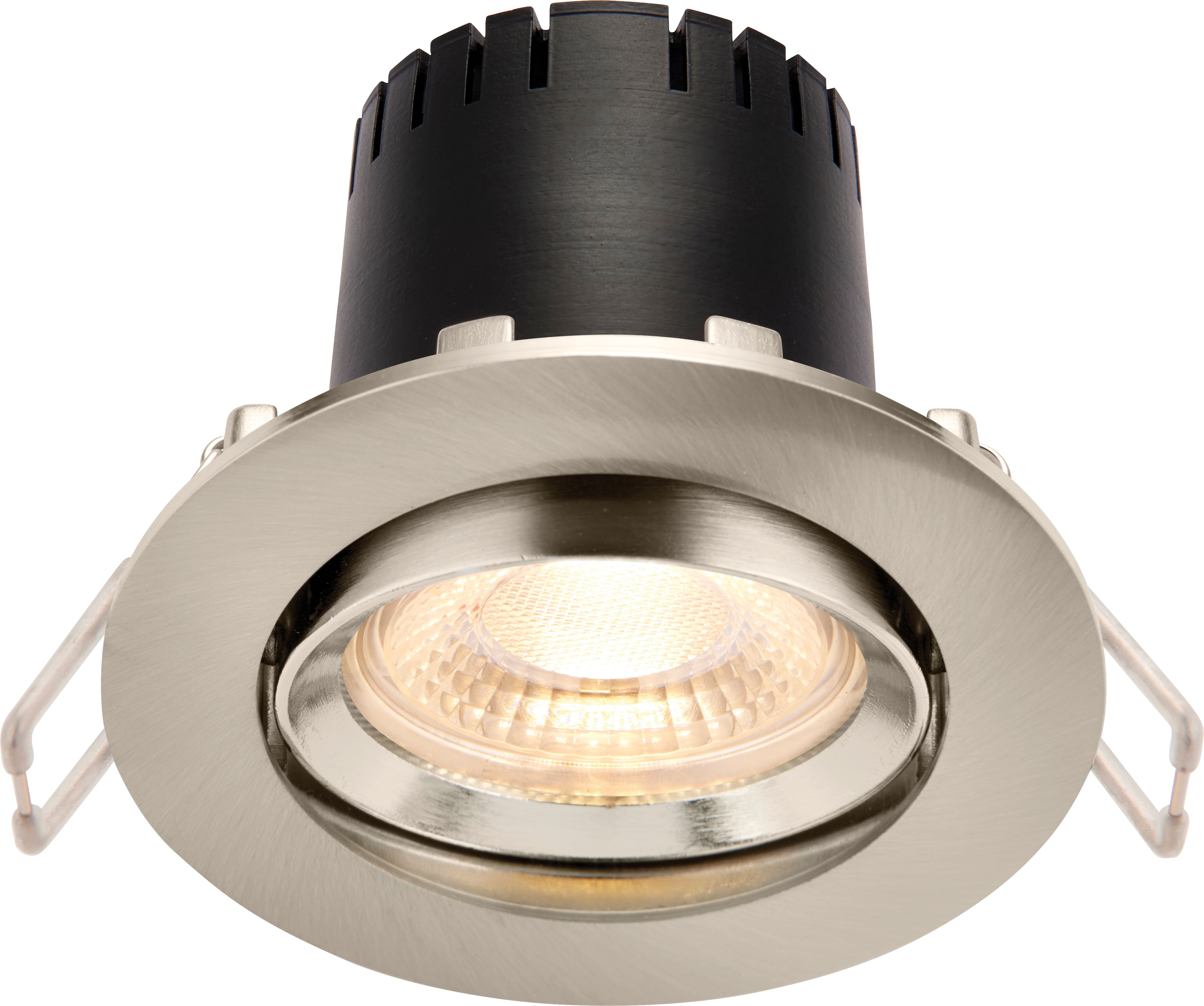 Saxby Integrated LED Adjustable Warm White Dimmable Downlight 5.5W - Brushed Nickel
