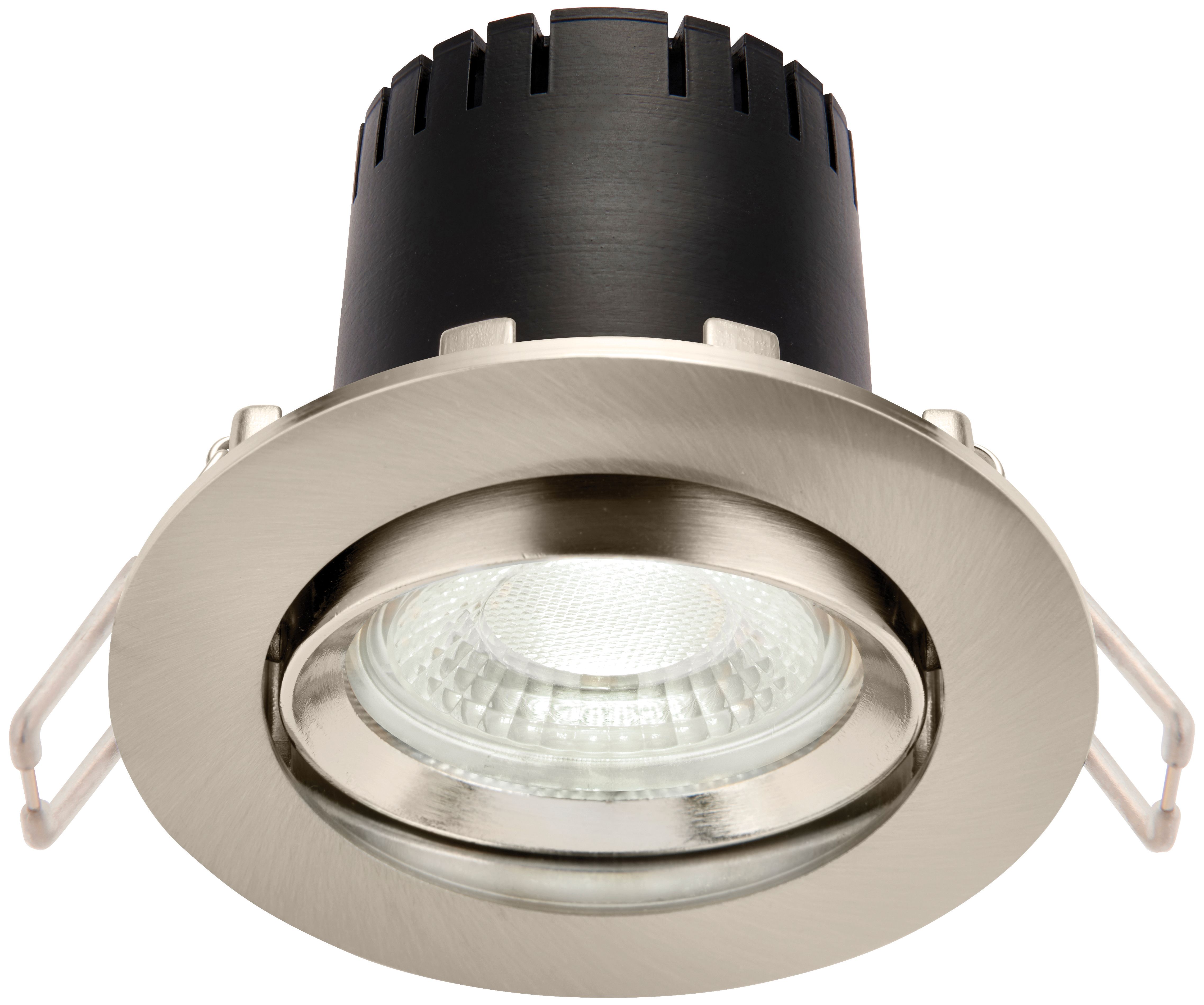 Saxby Integrated LED Adjustable Cool White Dimmable Downlight 5.5W - Brushed Nickel