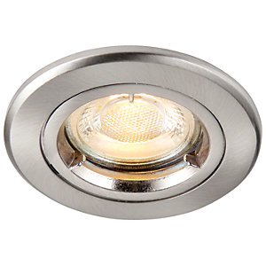 Saxby GU10 Fire Rated Cast Fixed Downlight - Brushed Nickel