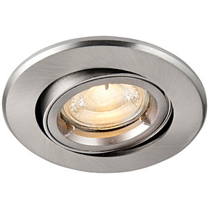 Saxby GU10 Fire Rated Cast Adjustable Downlight - Brushed Nickel
