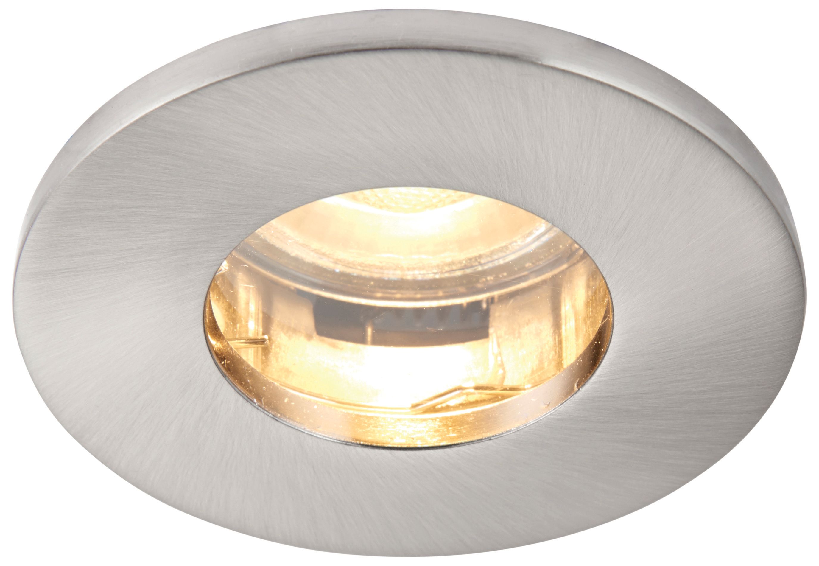 Saxby GU10 IP65 Cast Fixed Downlight - Brushed Nickel