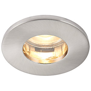 Saxby GU10 IP65 Cast Fixed Downlight - Brushed Nickel