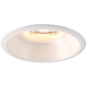 Saxby Integrated LED Fire Rated Anti-Glare IP65 Fixed Warm White Dimmable Downlight 4W - Matt White