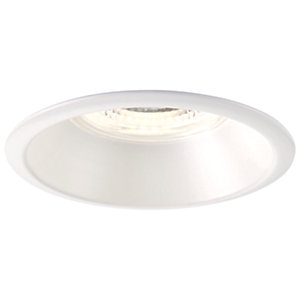 Saxby Integrated LED Fire Rated Anti-Glare IP65 Fixed Cool White Dimmable Downlight 4W - Matt White