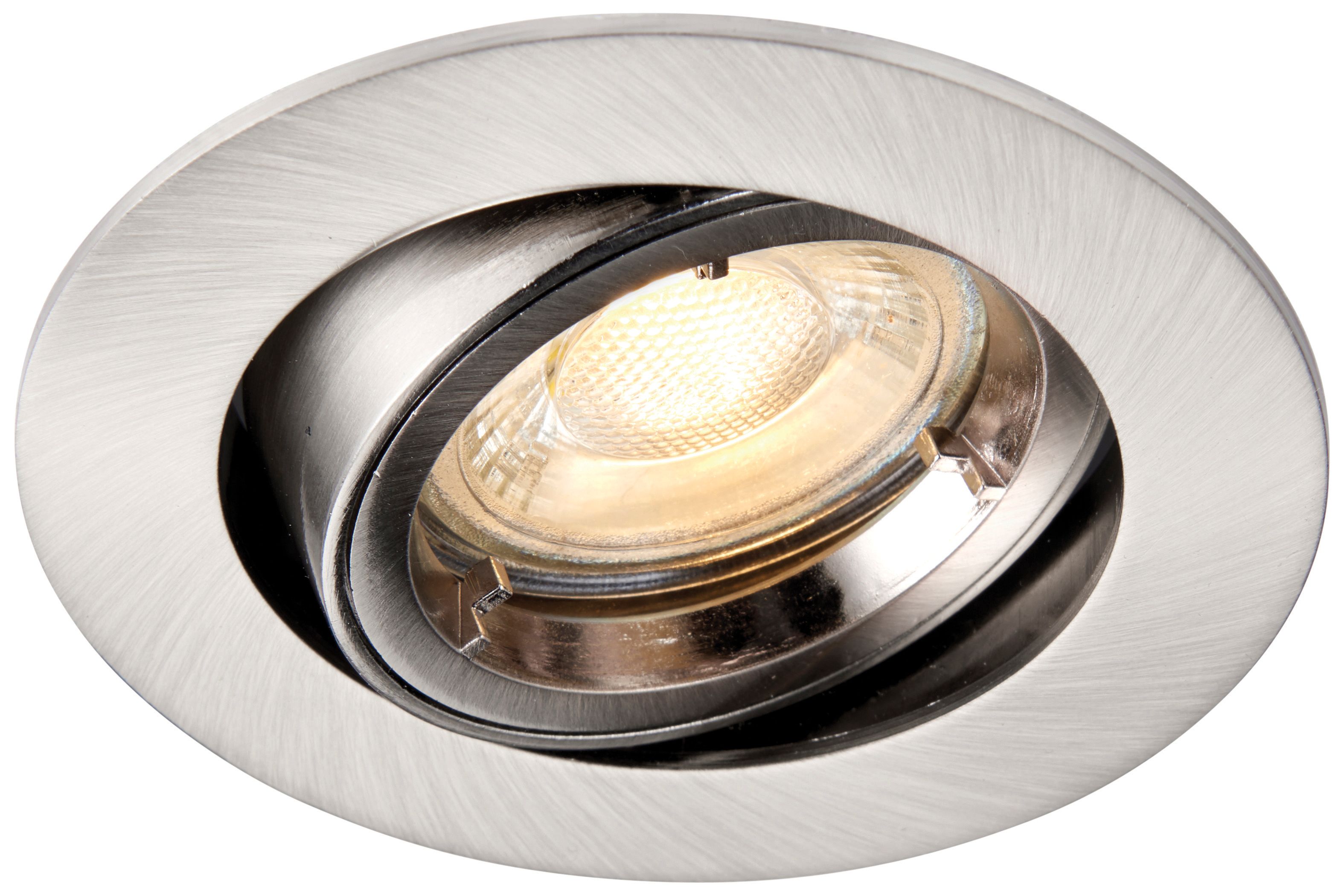 Saxby GU10 Cast Adjustable Downlight - Brushed Nickel