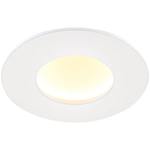 Saxby Orbital Plus LED Anti Glare Fire Rated IP65 Warm White Dimmable Downlight 9W - Matt White