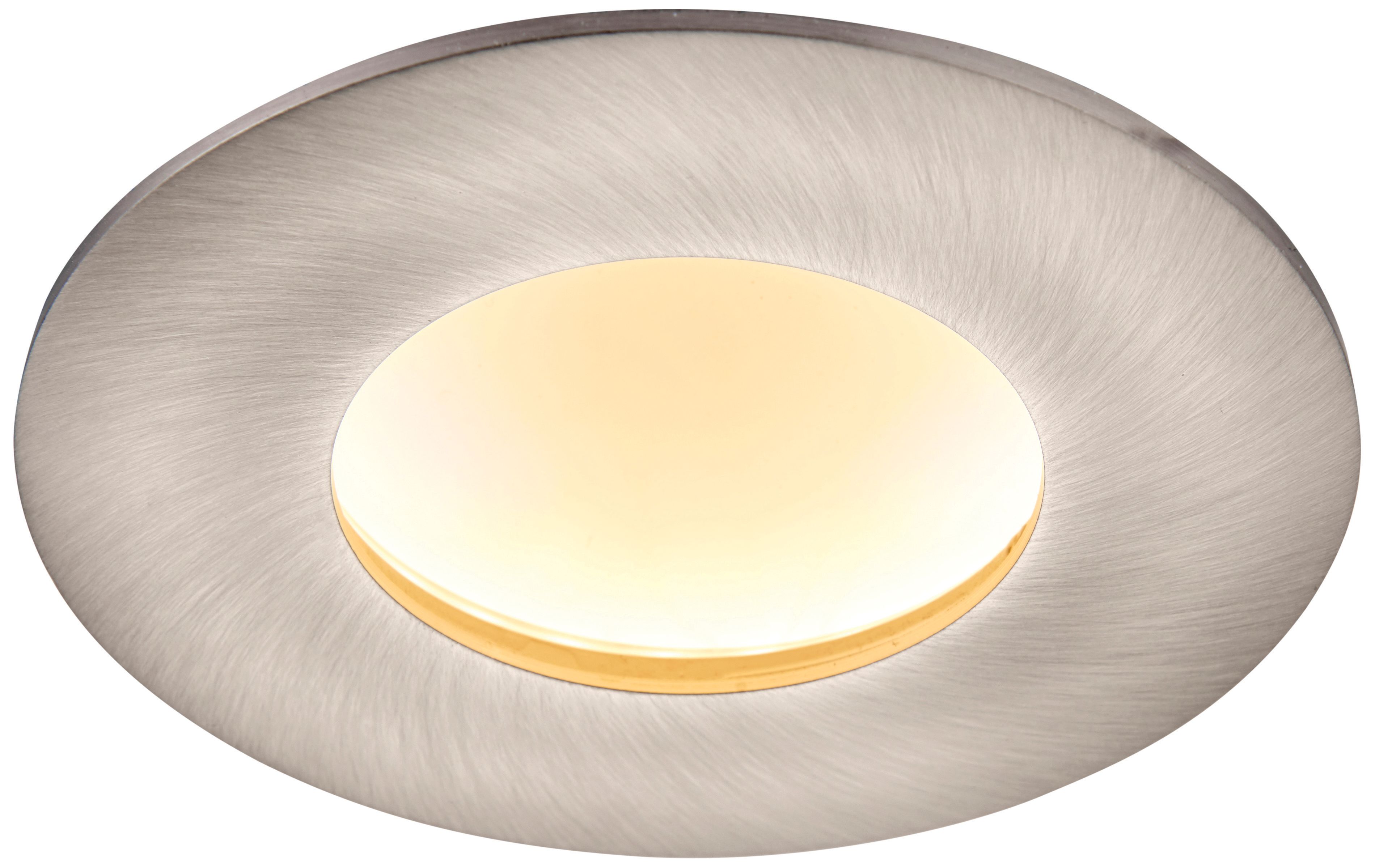 Saxby Orbital Plus LED Anti Glare Fire Rated IP65 Warm White Dimmable Downlight 9W - Brushed Nickel