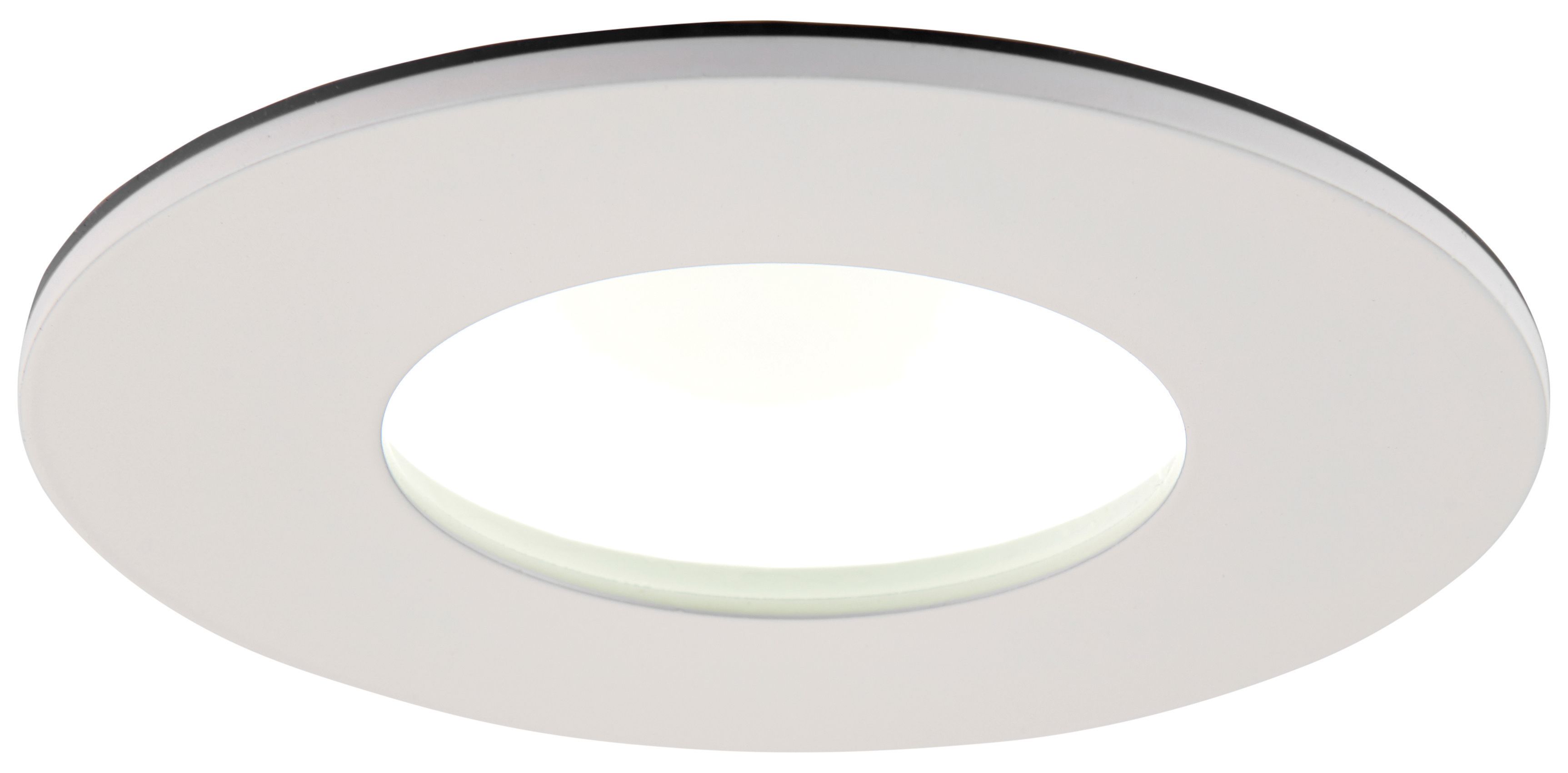 Saxby Orbital Plus LED Anti Glare Fire Rated IP65 Cool White Dimmable Downlight 9W - Matt White