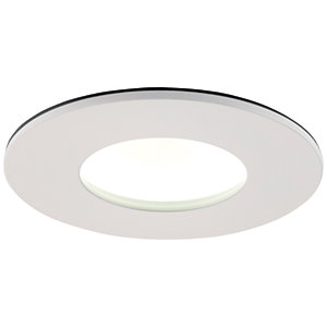 Saxby Orbital Plus LED Anti Glare Fire Rated IP65 Cool White Dimmable Downlight 9W - Matt White