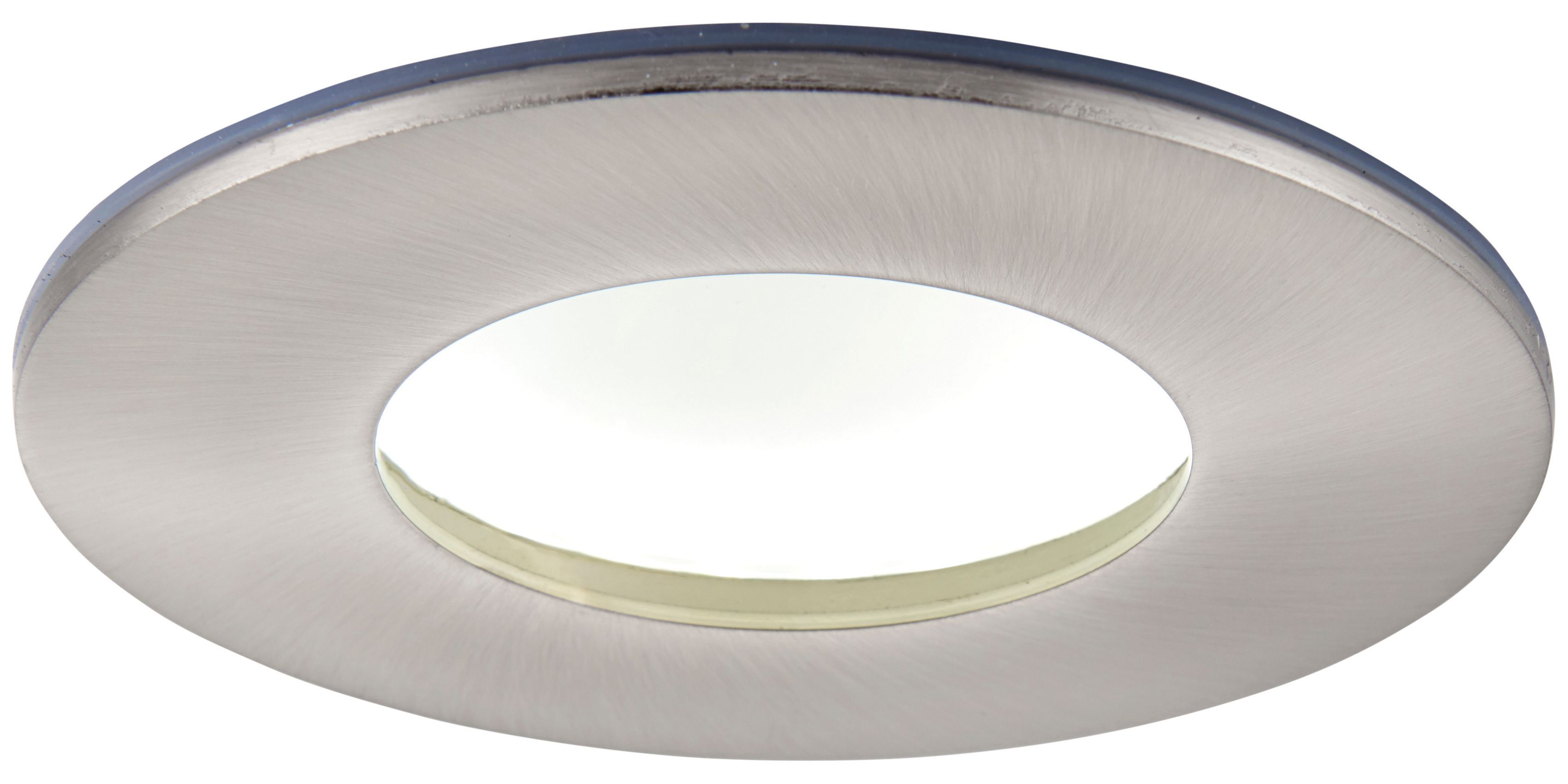 Saxby Orbital Plus LED Anti Glare Fire Rated IP65 Cool White Dimmable Downlight 9W - Brushed Nickel