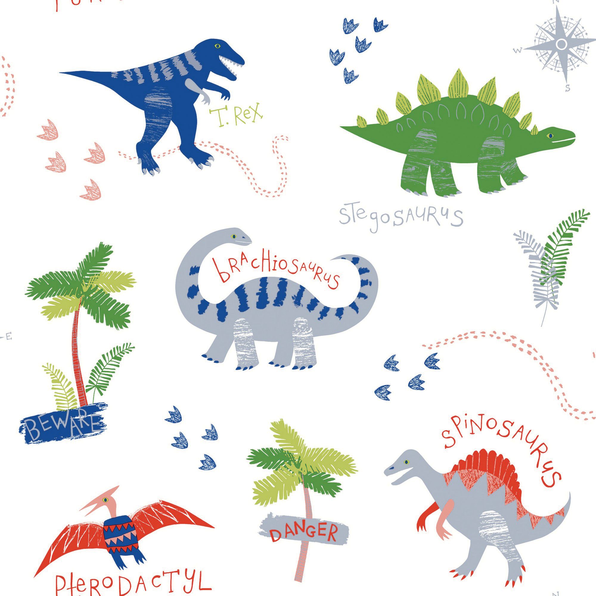 Arthouse Dino Doodles Wallpaper 10.05m x 53cm