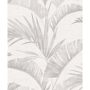 Arthouse Banana Palm Chalk Grey Wallpaper 10.05m x 53cm