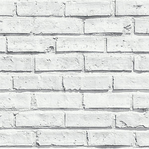 Arthouse White Brick Wallpaper 10.05m x 53cm