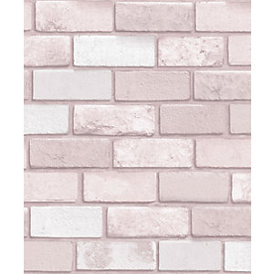 Arthouse Diamond Pink Brick Wallpaper 10.05m x 53cm