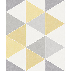 Arthouse Retro Triangle Yellow Wallpaper 10.05m x 53cm
