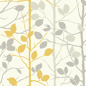 Arthouse Woodland Grey/Yellow Wallpaper 10.05m x 53cm