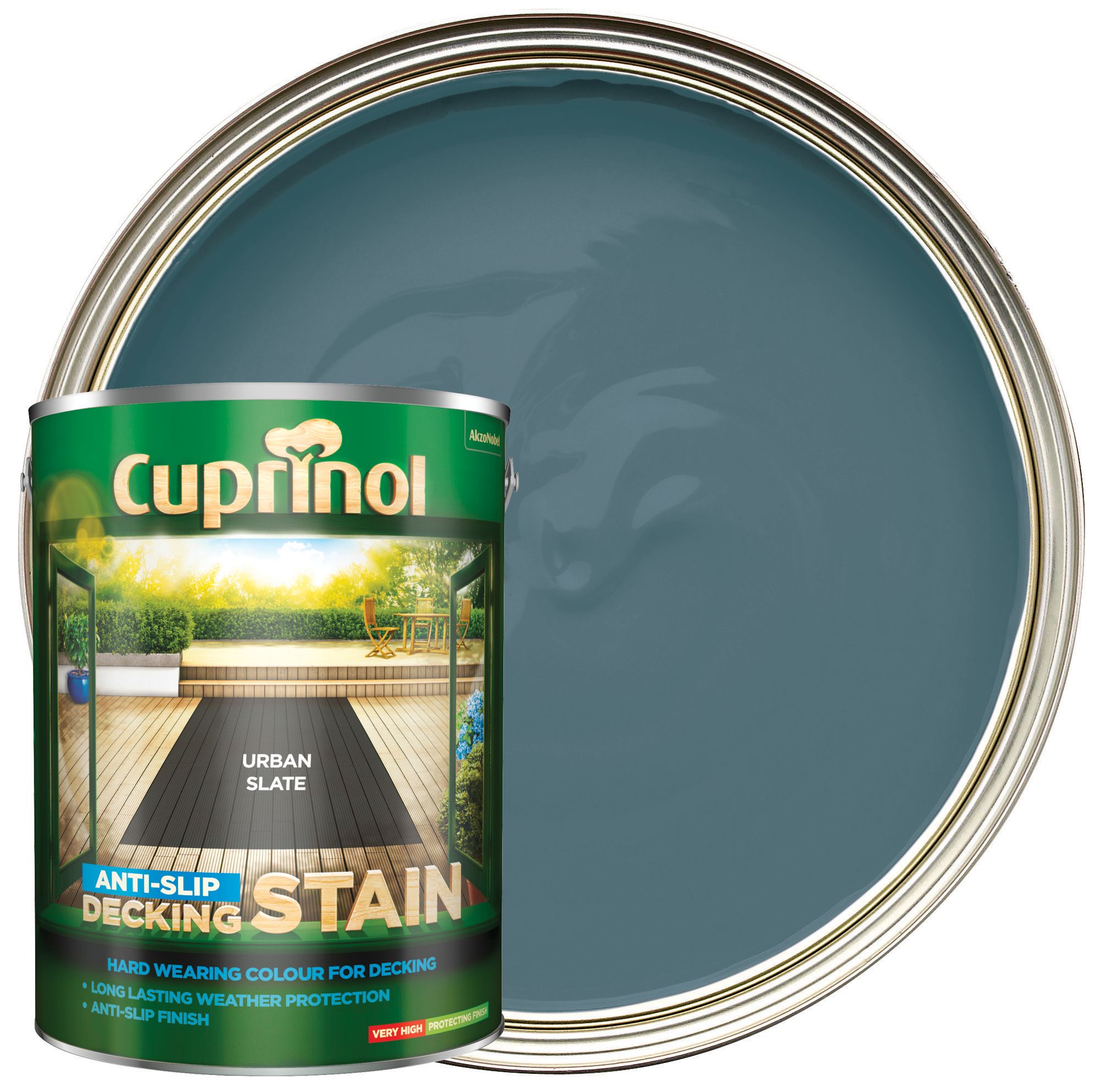 Cuprinol Anti-Slip Decking Stain Urban Slate 5L