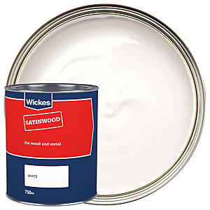 Wickes Basic Satinwood White 750ml