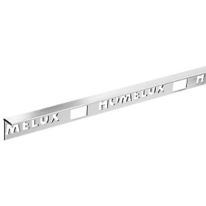 Homelux 8mm Metal Straight Stainless Steel Tile Trim 2.44m