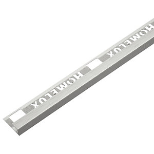 Homelux 9mm Metal Square Stainless Steel Square Tile Trim 2.44m