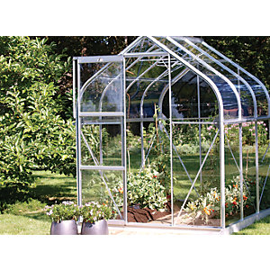 Vitavia Orion Curved Roof 6 x 6ft Toughened Glass Greenhouse with Steel Base