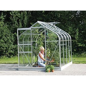 Vitavia Orion Curved Roof 6 x 8ft Toughened Glass Greenhouse with Steel Base