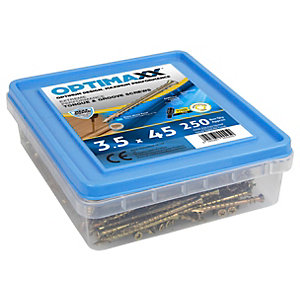 Optimaxx Pz Countersunk Zinc & Yellow Passivated T&g Maxx Screw - 3.5 X 45mm Pack Of 250