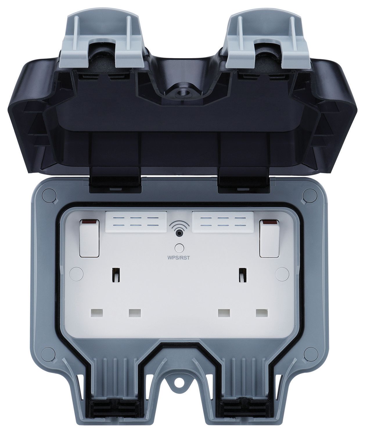 BG Outdoor Double Switched Socket with Wifi Extender