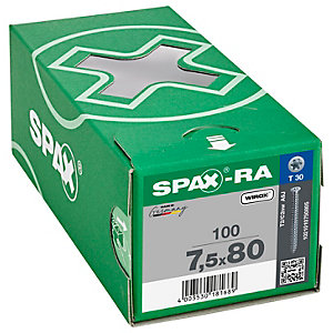 Spax TX 80mm Countersunk Wirox Screws - Pack of 100
