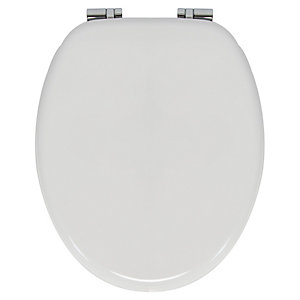 Wickes Soft Close Moulded Wooden Toilet Seat - White