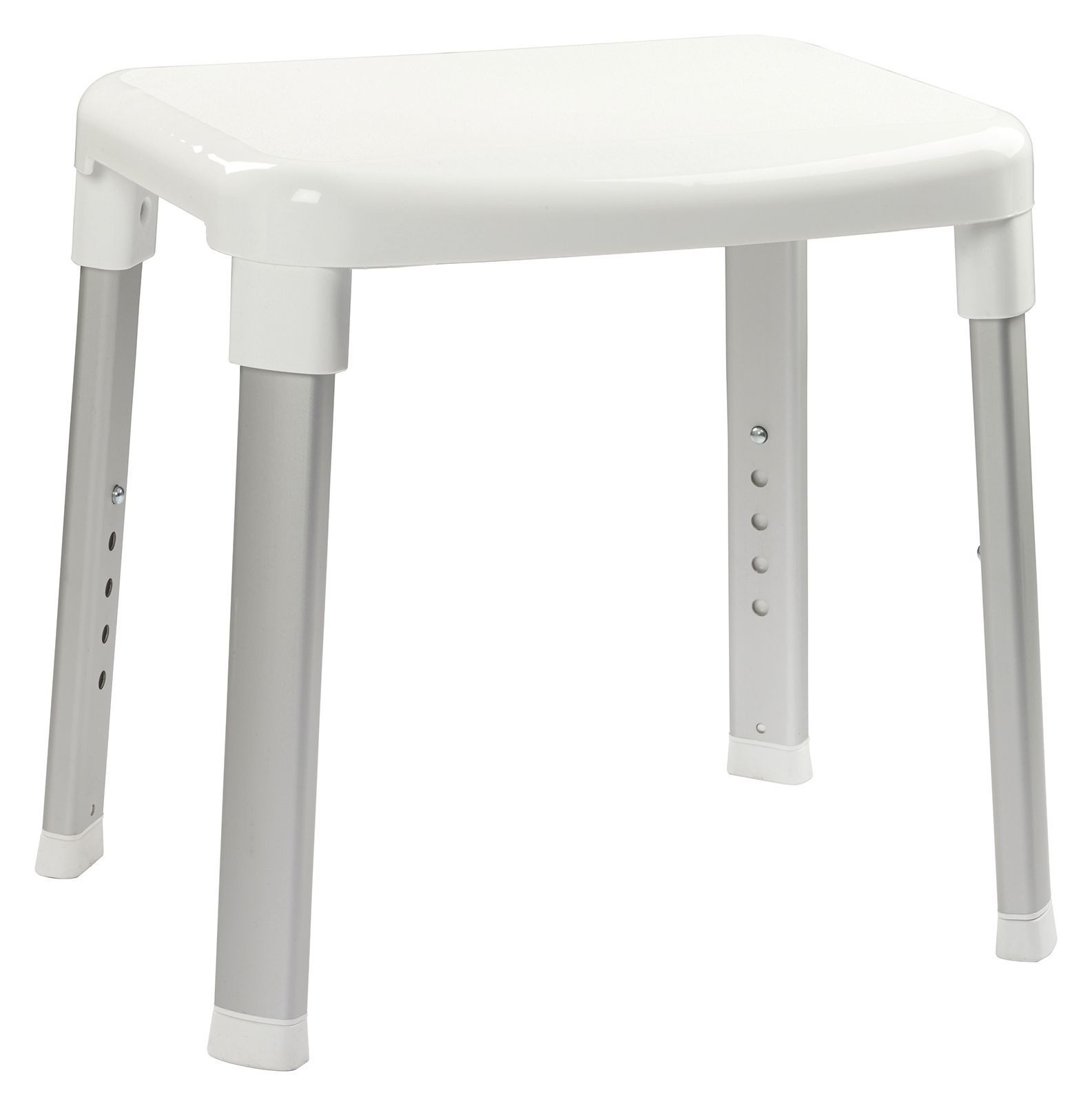 Croydex Adjustable Large Chrome & White Shower Stool  425 x 420mm