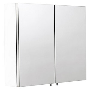 Wickes Dawley Folded White Steel Double Door Bathroom Cabinet - 670 x 600mm
